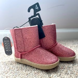 New w Tags Infant Girls Pink Glitter Boots Size 4
